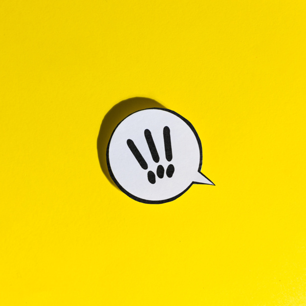 exclamation mark icon speech bubble yellow backdrop 23 2147948797